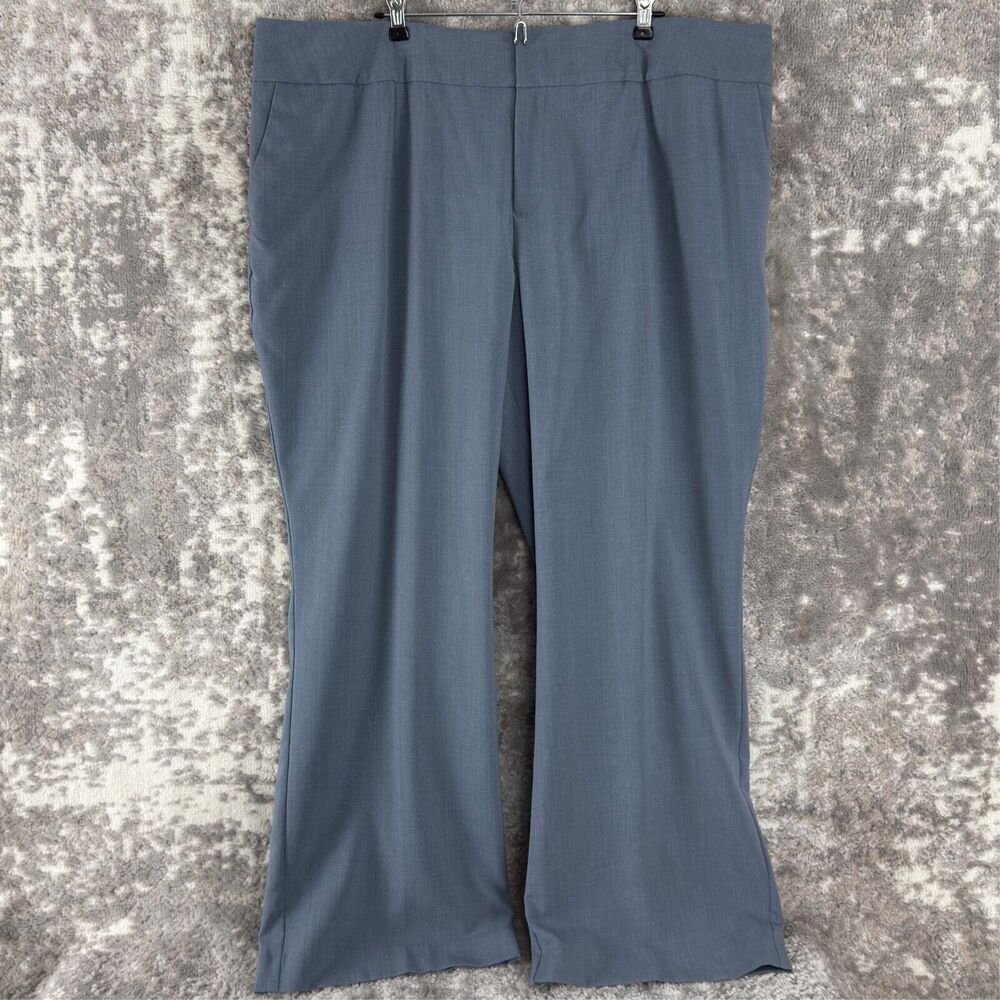 Jessica London Womens Plus Size 22 Flat Front Pants Gray Pockets Button Zip‎